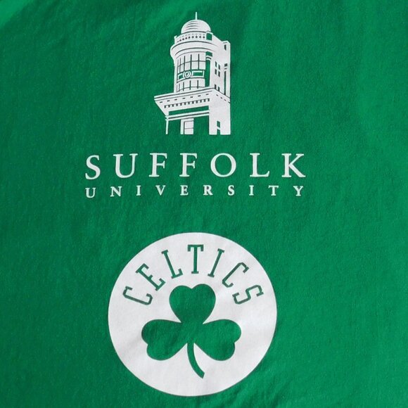 T Shirt Boston Celtics NBA Suffolk University Whooo Wants A TShirt Promo Size XL - Picture 3 of 7